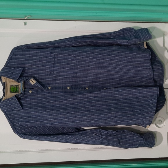 Chemise Homme Joseph & Feiss à Carreaux Bleu Et Blanc - Taille Col 16.5, Manches Longues - Occasion Très Bon état